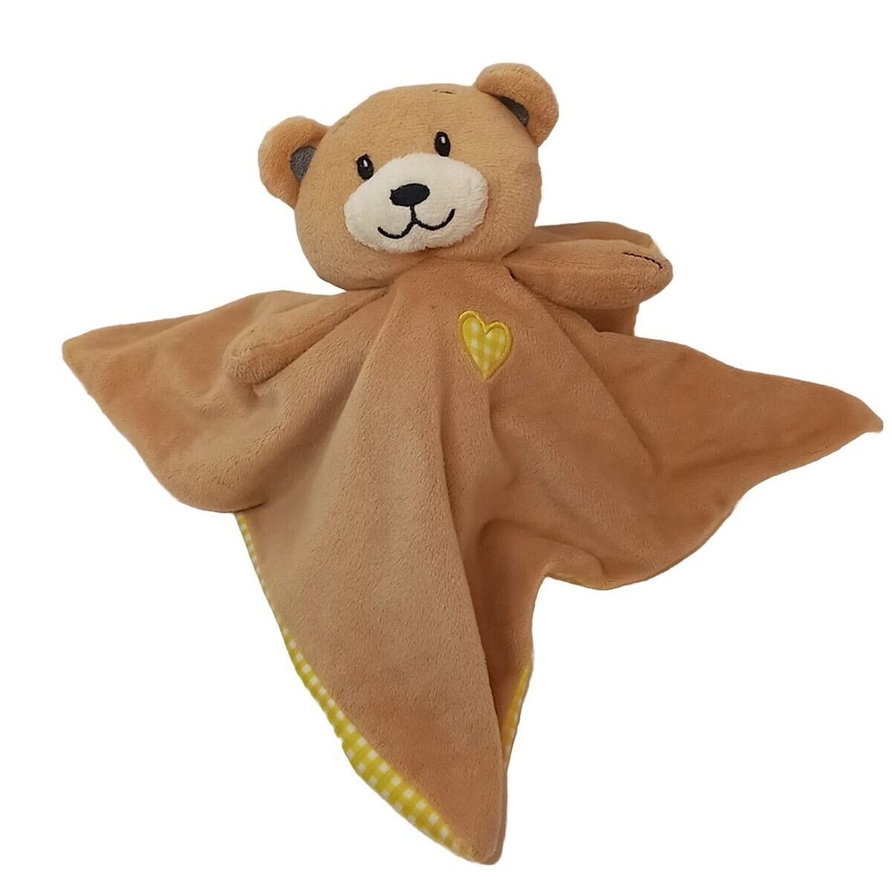 Little‎ Tiger Teddy Bear Lovey Baby Security Blanket Yellow Gingham Plush Animal